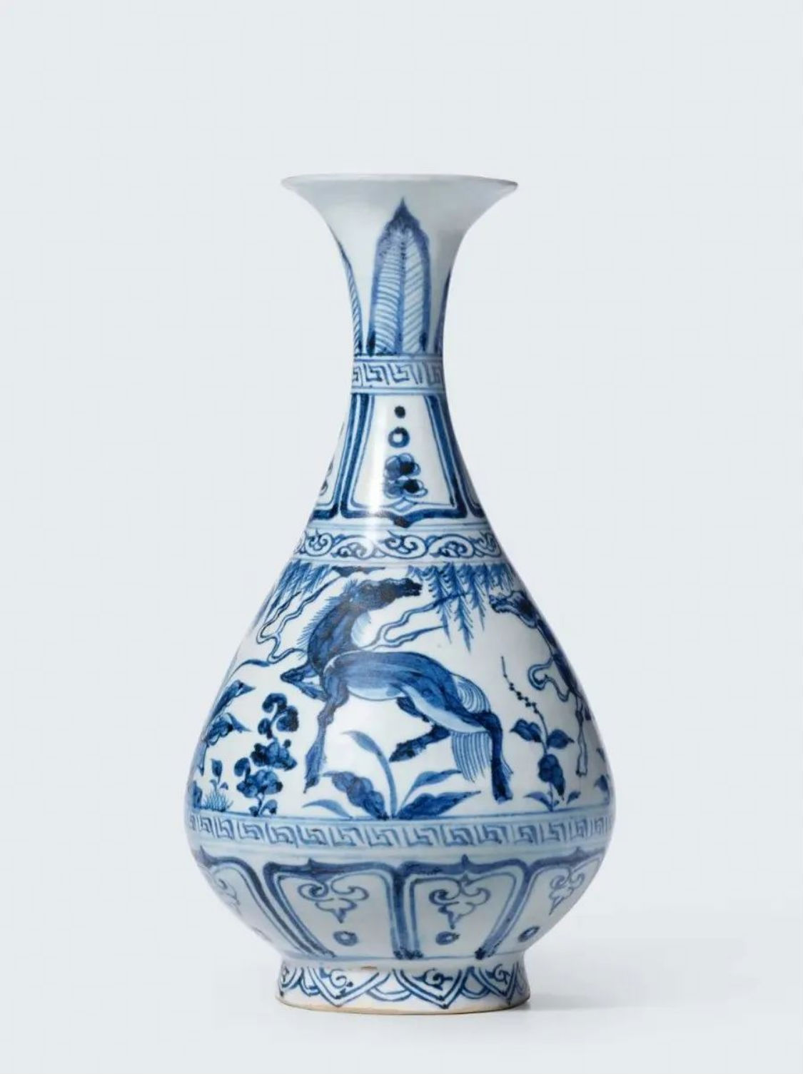 【倉庫整理品】中国古美術　清時代染付人物玉壺春瓶 ：XG--33 倉庫整理品】中国古美術 清時代染付人物玉壺春瓶 ：XG--33 倉庫